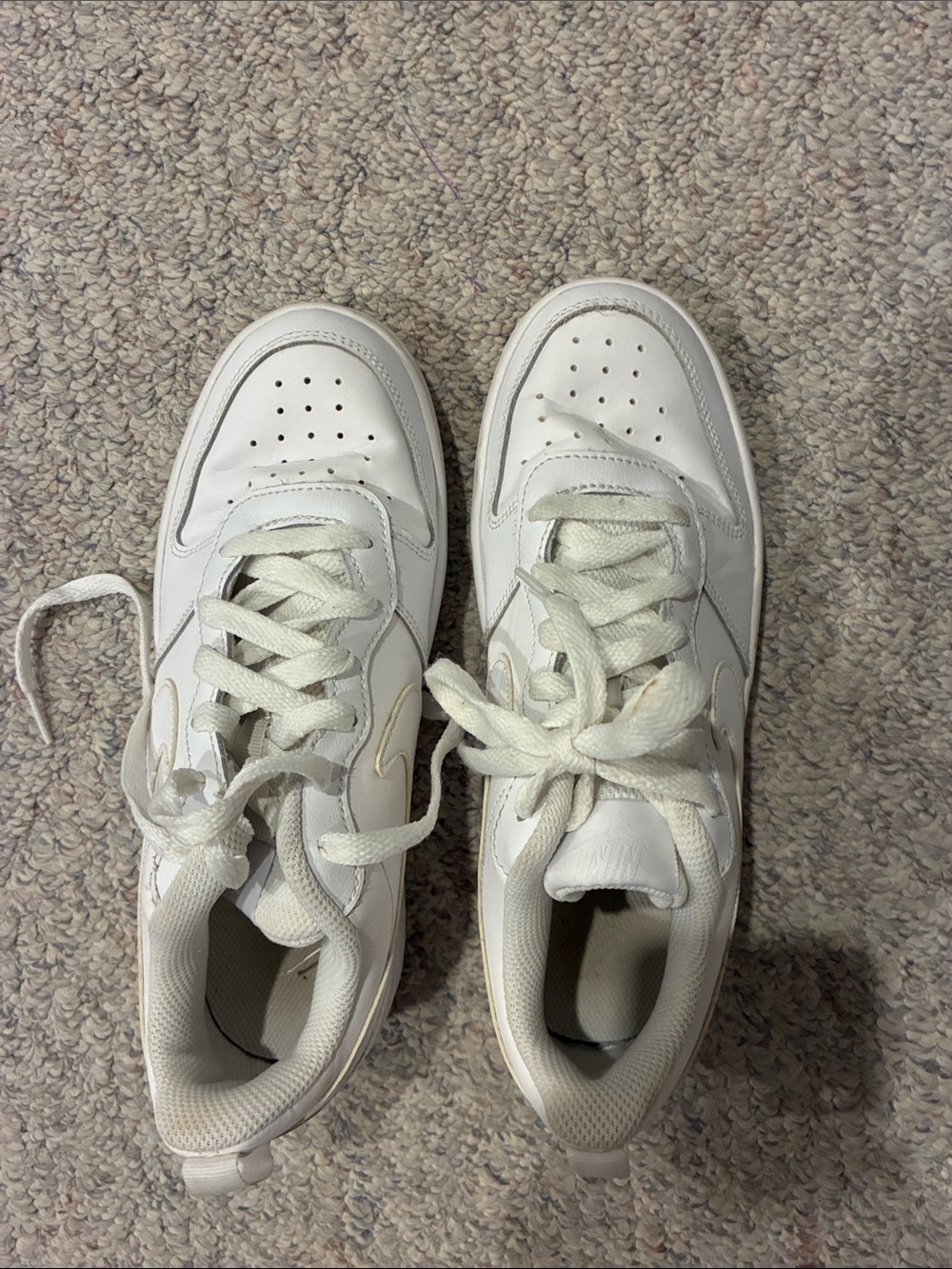 Nike Kids White Leather Sneakers